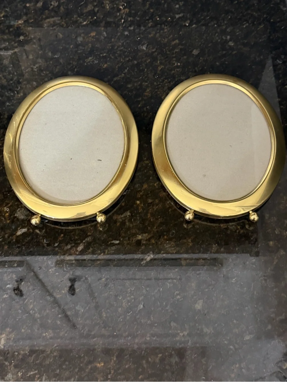 Vintage Larson Juhl Brass Oval Picture Frames – Pair